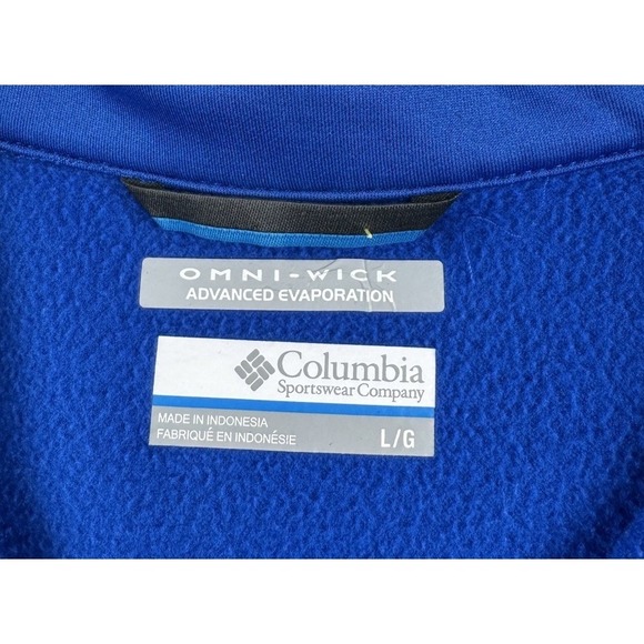 Columbia Jacket Mens Large Blue Omni Wick Full Zip Fleece Lined Hiking Outdoors - Picture 3 of 13